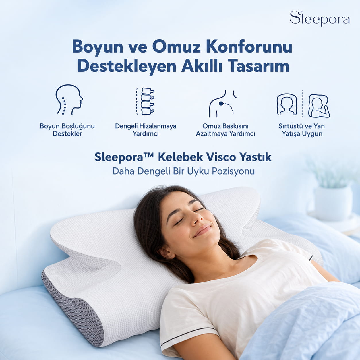 Sleepora™ Ortopedik Visco Destek Yastığı