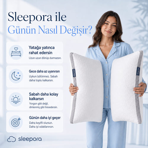 Sleepora™  Klimalı Yastık - Gece Boyu Yastık Çevirmeye Son Verin